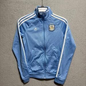 Rare Adidas Argentina AFA Track Jacket Light Blue 3 Stripes Full Zip Size S Boys